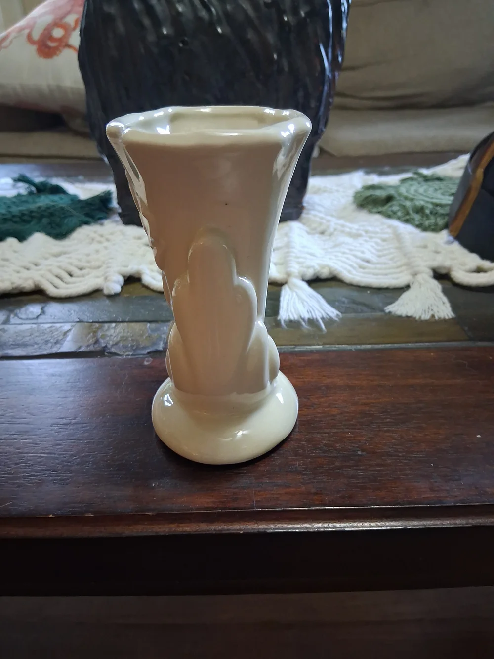 Vintage USA Pottery Cornucopia Bud Vase